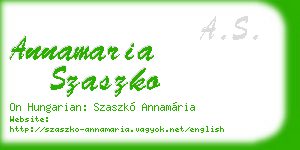 annamaria szaszko business card