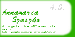 annamaria szaszko business card